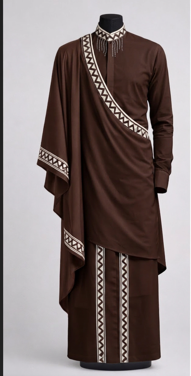 Intwari — Men's Drape — Chocolate Brown